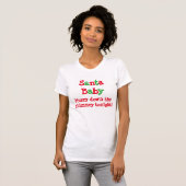SANTA BABY VROUWEN'S FINE JERSEY T-SHIRT (WITTE) (Voorkant volledig)