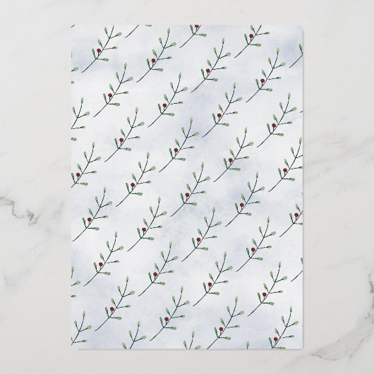 "Santa Baby" Waterverf kerstboom Baby shower Folie Uitnodiging (Achterkant)