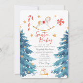Santa Baby Waterverf Schattige Baby shower Kaart (Voorkant)