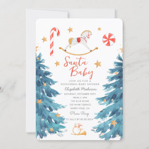 Santa Baby Waterverf Schattige Baby shower Kaart