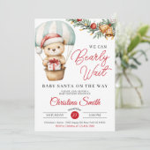 Santa Baby We kunnen nauwelijks wachten op Baby sh Kaart (Staand voorkant)