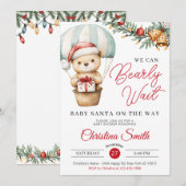 Santa Baby We kunnen nauwelijks wachten op Baby sh Kaart (Voorkant / Achterkant)