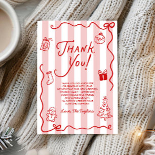 Santa Baby! Whimsical Kerst Baby Shower Bedankkaart