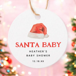 Santa Baby Winter Baby shower Bedankjes Labels