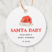 Santa Baby  Winter Baby shower Bedankjes Labels (Achterkant)
