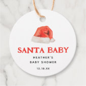 Santa Baby  Winter Baby shower Bedankjes Labels (Voorkant)