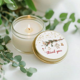 Santa Baby Winter baby shower dank u Ronde Sticker