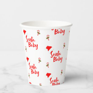 Santa Baby Winter Baby shower Papieren Bekers