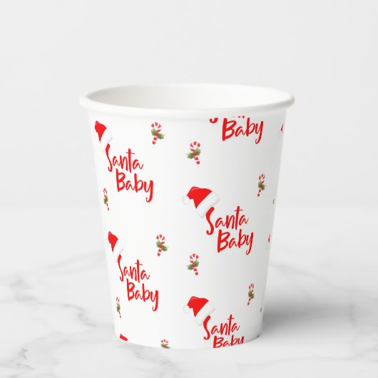 Santa Baby Winter Baby shower Papieren Bekers (Voorkant)