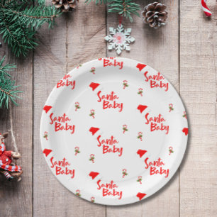 Santa Baby Winter Baby shower Papieren Bordje