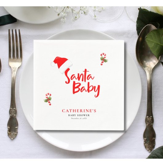 Santa Baby Winter Baby shower Servet