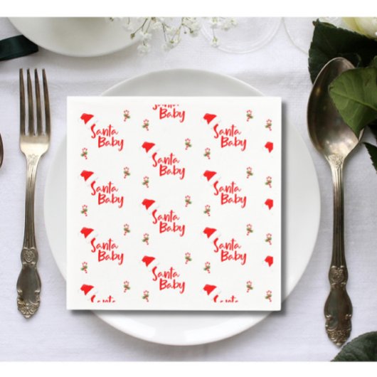 Santa Baby Winter Baby shower Servet