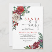 Santa Baby Winter Baby shower Uitnodiging (Voorkant)