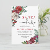 Santa Baby Winter Baby shower Uitnodiging (Staand voorkant)