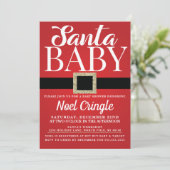 Santa Baby Winter Baby shower Uitnodiging (Staand voorkant)