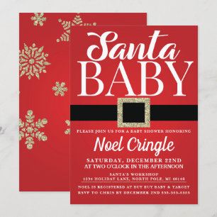 Santa Baby Winter Baby shower Uitnodiging