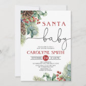Santa Baby Winter Baby shower Uitnodiging (Voorkant)