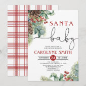 Santa Baby Winter Baby shower Uitnodiging (Voorkant / Achterkant)