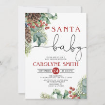 Santa Baby Winter Baby shower Uitnodiging