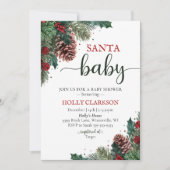 Santa Baby Winter Baby shower Uitnodiging (Voorkant)