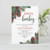 Santa Baby Winter Baby shower Uitnodiging (Staand voorkant)