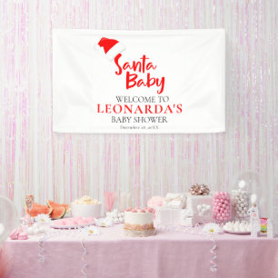 Santa Baby Winter Baby shower Welkom Spandoek