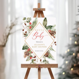 Santa Baby Winter Baby shower Welkomstbord Poster