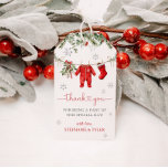 Santa Baby Winter Christmas Baby shower Favoriet Cadeaulabel<br><div class="desc">Een stijlvolle touch voor uw vakantie baby shower gunsten. Met kerstbabykleding,  feestelijk gebladerte en sneeuwvlokaccenten.</div>
