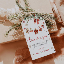 Santa Baby Winter Christmas Baby Shower Gift Tag Cadeaulabel