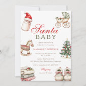 Santa Baby Winter Christmas Baby Shower Kaart (Voorkant)