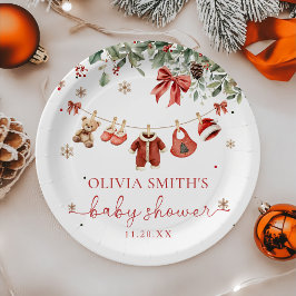 Santa Baby Winter Christmas Baby Shower Papieren Bordje