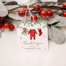 Santa Baby Winter Kerst Baby shower Bedankjes Labels