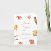 Santa Baby Winter Kerst Baby shower Bedankkaart (Voorkant)