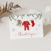 Santa Baby Winter Kerst Baby shower Bedankkaart