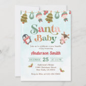 Santa Baby Winter Kerst Baby shower Kaart (Voorkant)