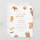 Santa Baby Winter Kerst Baby shower Kaart (Voorkant)