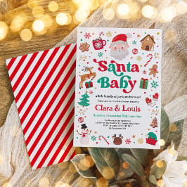 Santa Baby Winter Kerst Neutraal Baby shower Kaart