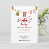 Santa Baby Winter Kerst Rood Baby shower Kaart (Staand voorkant)