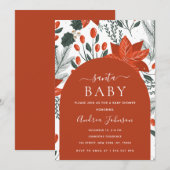 Santa Baby Winter Kerst Thema Baby Borrel Kaart (Voorkant / Achterkant)