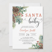 Santa Baby Winter Kerstfeest Baby shower Kaart (Voorkant)