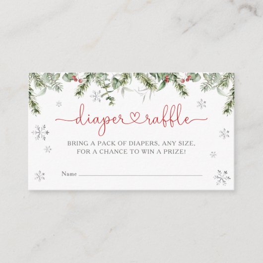 Santa Baby Winter Kerstluier Raffle Informatiekaartje (Voorkant)