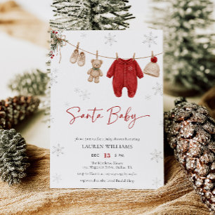 Santa Baby Winter Kerstmis Baby Shower Kaart