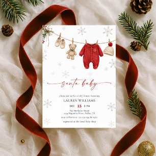 Santa Baby Winter Kerstmis Baby Shower Kaart
