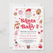 Santa Baby Winter Kerstmis Meisje Baby shower Kaart (Voorkant)