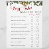 Santa Baby Winter Rood Groen Raad Wie Flyer (Voorkant)