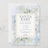 Santa Baby Winter Snow Baby Shower Uitnodiging (Voorkant)