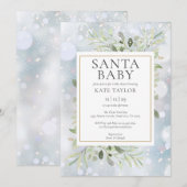 Santa Baby Winter Snow Baby Shower Uitnodiging (Voorkant / Achterkant)