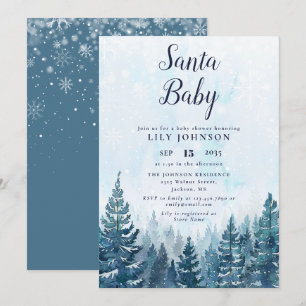 Santa Baby Winter Wonderland Baby Shower Kaart