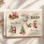 Santa Baby Woodland Winter Christmas Baby shower Kaart<br><div class="desc">Nodig uw geliefden uit voor een gezellig en charmant feest met onze "Woodland Winter Christmas" Baby shower Invitation. Ontworpen om de serene schoonheid van een winterbos en de feestelijke sfeer van Kerstmis vast te leggen, is deze uitnodiging ideaal voor een hartverwarmend baby shower. Kenmerken: Enchanting Design: De uitnodiging beschikt over...</div>