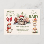 Santa Baby Woodland Winter Diapper Raffle Informatiekaartje (Voorkant)